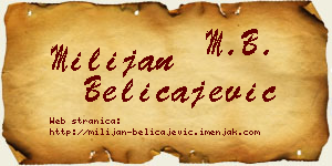 Milijan Beličajević vizit kartica